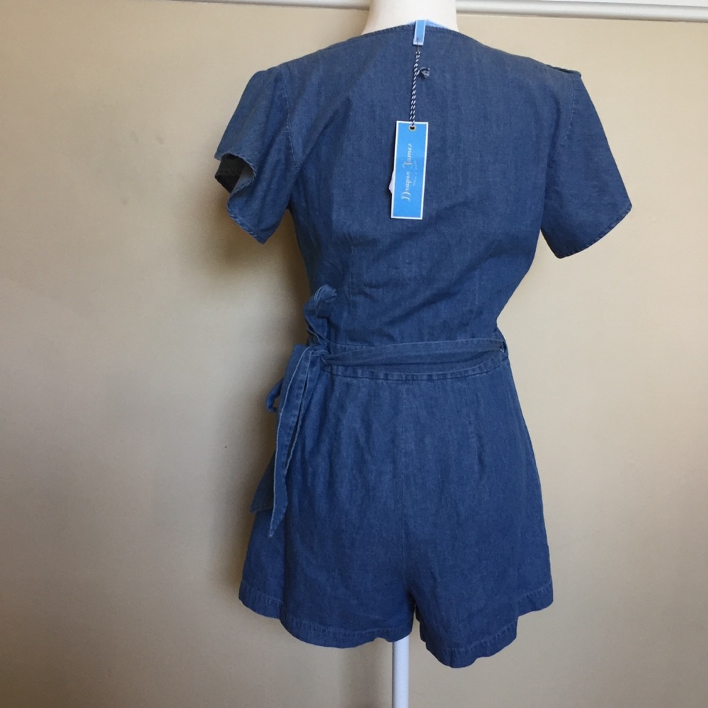 Draper James Chambray Flutter Romper - Picture 7 of 8